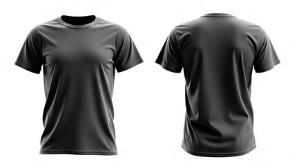 Black T-Shirt Mockup – Front and Back View