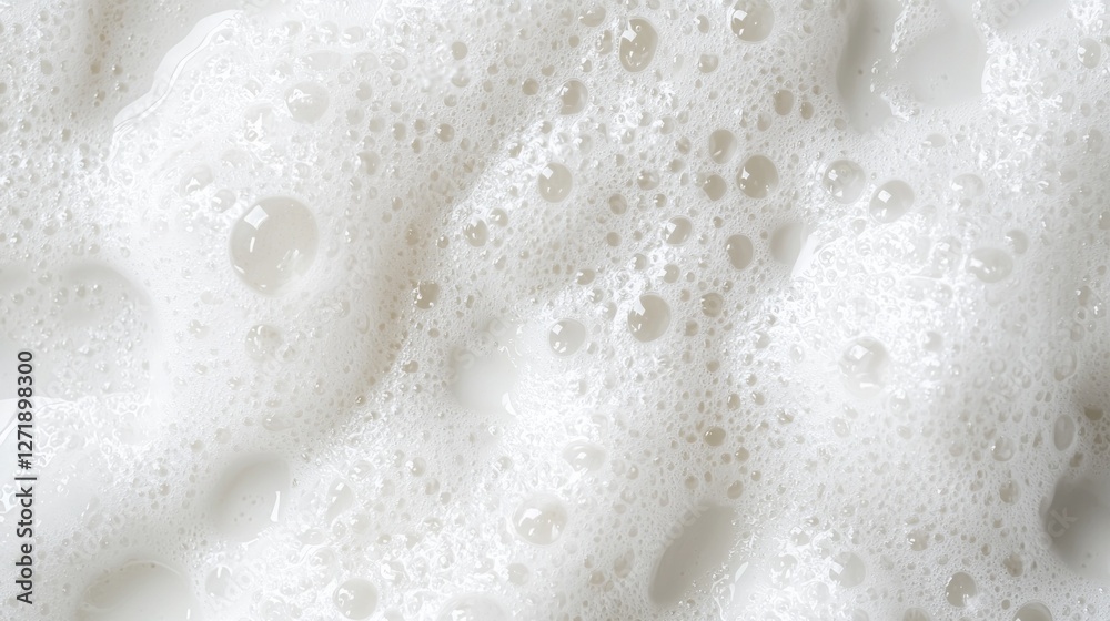 Poster a close-up view reveals the creamy texture of soap foam, bubbling with freshness and inviting sensat