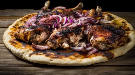 Grilled Chicken with Red Onions on Flatbread - A Delicious Culinary Masterpiece
