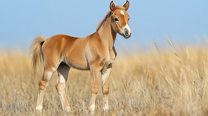 Young horse looking over its shoulder. --