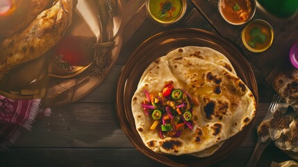 Aromatic Indian Flatbread with Vegetable Filling: A Culinary Masterpiece
