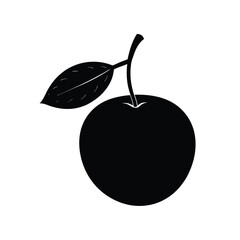 Jujube Silhouette Vector Art | Black and White Jujube Fruit Illustration Design
