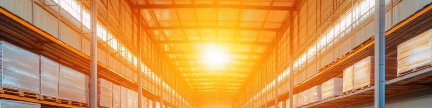 Industrial Aesthetic Warehouse Diagram Safety Zones and High-Storage Racks - Steel Structures Enhancing Operational Productivity in Modern Logistics Facilities