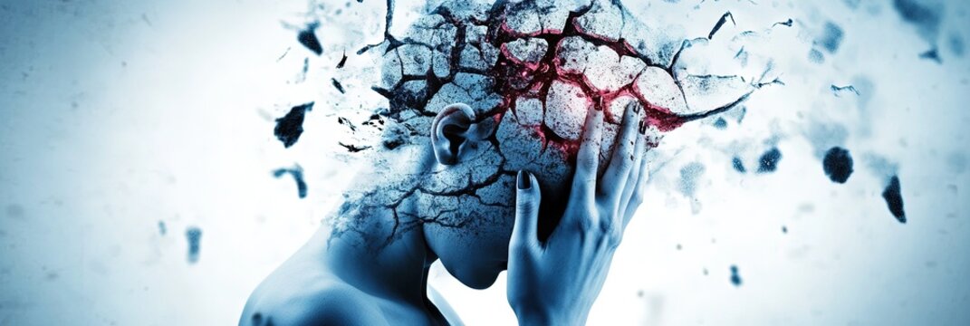 ptsd concept for post-traumatic stress disorder and mental health flashbacks