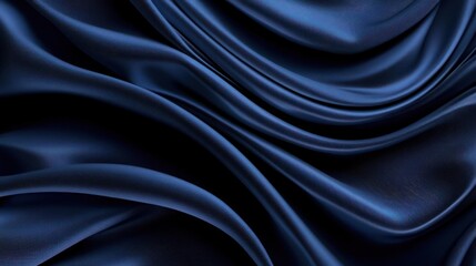 Fototapeta premium Dark Blue Silk Fabric Draped Texture