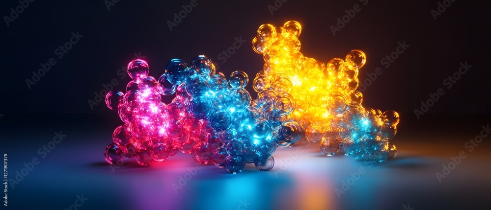 Poster abstract colorful light effects creating a vibrant and dynamic visual display, perfect for modern de