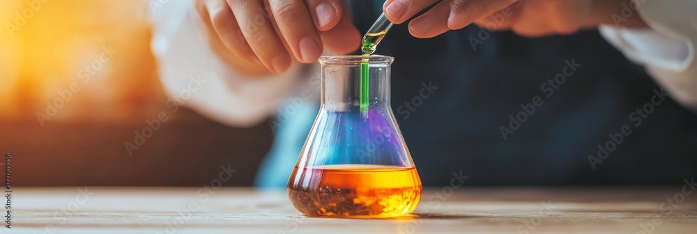Aufkleber vibrant lab analysis holographic data visualization in glassware for cutting-edge biotech workflow -