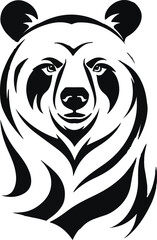 Silhouette Bear Illustration Vector Design, Bear vector design