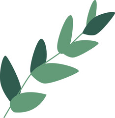 Green plant branch with leaves