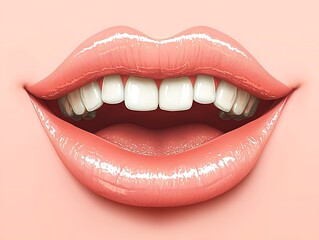 Obraz premium Amused Lips with White Teeth
