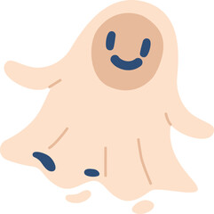 Creepy smiling halloween ghost vector illustration