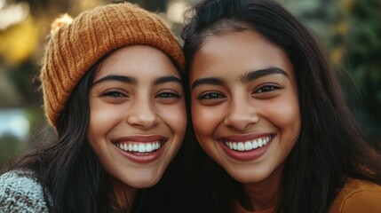 Fototapeta premium Girls' Smiles for Selfie