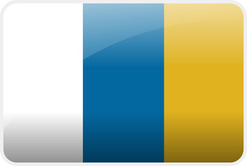 Flag Icon of Canary Islands Country,National Vector Flag Iconic Symbol and Colors of Canary Islands flag.