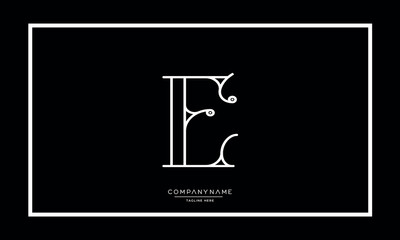 Alphabet letters E or EE Logo vector icon 