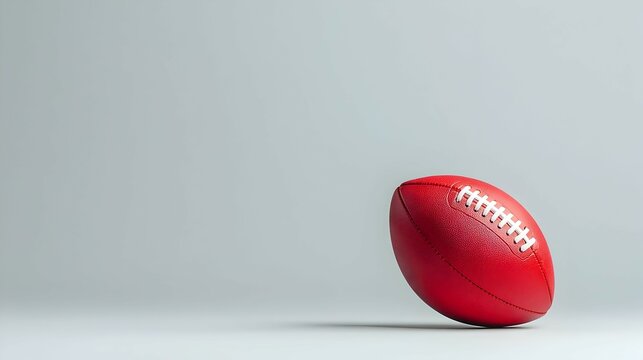 Red Pixelated Australian Rules Football on Gray Background