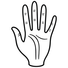 Obraz premium A clean, black line art illustration of a stylized human hand, 