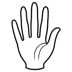Obraz premium A clean, black line art illustration of a stylized human hand, 