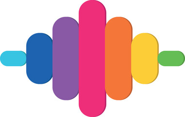 colored abstraction, rainbow stripes, LGBT colors on a transparent background, colored pencils and paints, thick smears of paint. Music equalizer