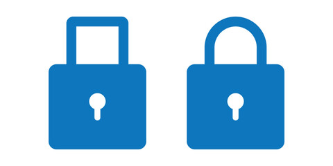 Lock icon flat editable icon mark set.