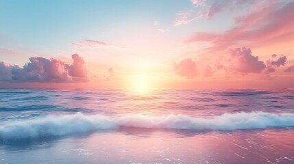 Fototapeta premium Dreamy sunset shoreline minimalist print high resolution hd picture
