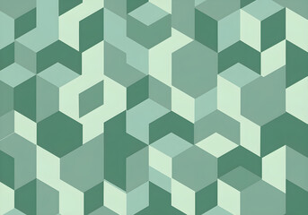 Fototapeta premium Retro cube abstract background pattern pastel tone. Background pattern seamless geometric abstract green aqua colors vector. Summer background design.