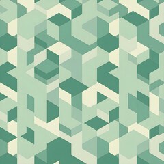 Retro cube abstract background pattern pastel tone. Background pattern seamless geometric abstract green aqua colors vector. Summer background design.