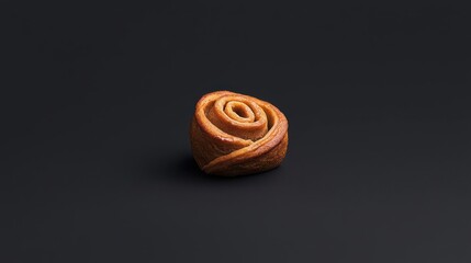 Brown Sugar Cinnamon Rose Pastry on Black Background