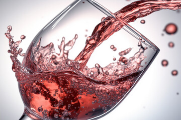 Nalewanie czerwonego wina do kieliszka