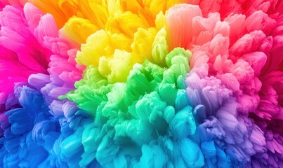 Obraz premium Vibrant explosion of colorful abstract textures resembling a rainbow in a creative digital art piece