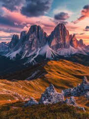 Fototapeta premium Majestic Alpine Sunset