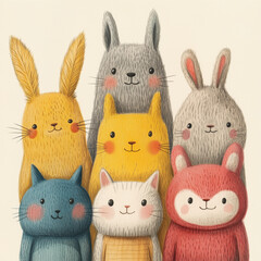 Illustration of cute animals 
