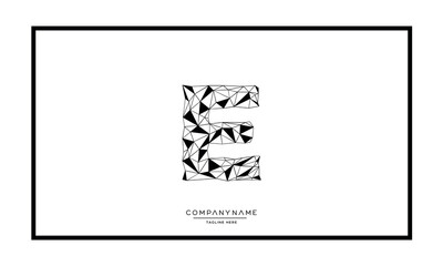 Alphabet letters E or EE Logo vector icon 