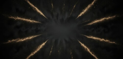 Fine powder is sprinkled onto a dark background in a symmetrical pattern creating a visually appealing effect, symmetrical scatter, colorful dots, powder sprinkle on black, textured effect