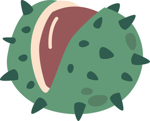 Fresh chestnuts with cracked shell