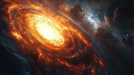 Fiery Spiral Galaxy in Cosmic Collision
