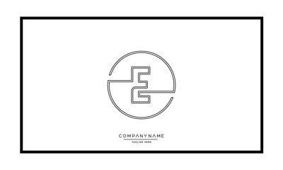 Alphabet letters E or EE Logo vector icon 