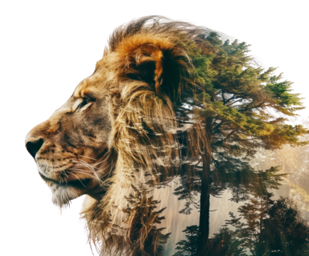 PNG Lion wildlife exposure double.