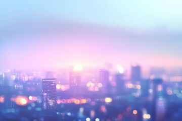 Fototapeta premium Blurred cityscape bathed in pastel hues during twilight hours