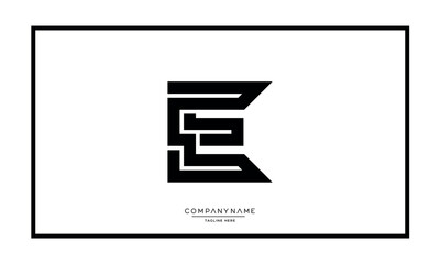 Alphabet letters E or EE Logo vector icon 