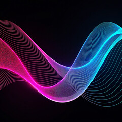  rendered colorful neon waves