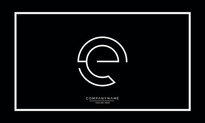 Alphabet letters E or EE Logo vector icon 
