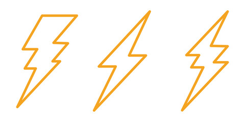 Flash icon Thin line art collection