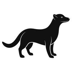 Elegant Black Silhouette of a Weasel