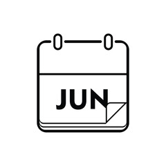 calender icon, june icon with white background