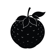 Langsat Silhouette Vector Art | Black and White Langsat Fruit Illustration Design