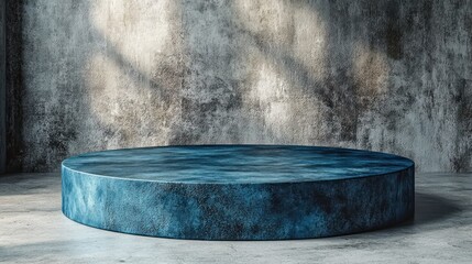 Dark Concrete Display Pod in Industrial Setting