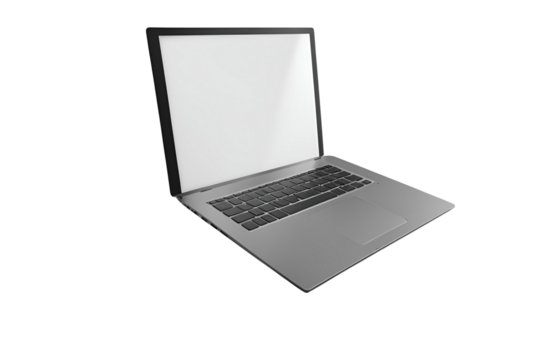 Sleek and modern laptop on a plain white background, ideal for technology, business, remote work, and digital workspace concepts - Powered by Adobe