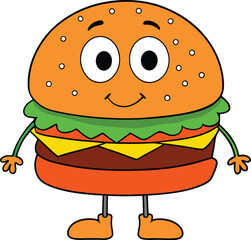 Burger cartoon vector illustration