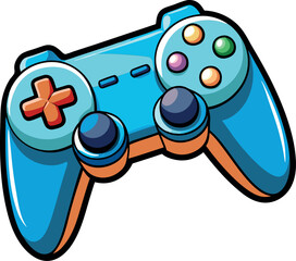 High-Quality Colorful Gaming Controller Vector Illustration – Minimalistic Cartoon Design with Vibrant Aesthetic and Modern Appeal for Gamers and Digital Entertainment
