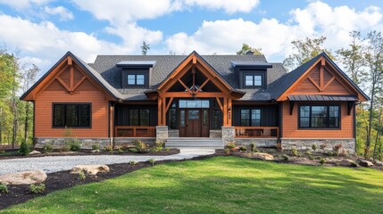 Fototapeta premium A home showcasing dual energy use, natural gas for heating and solar for electricity,